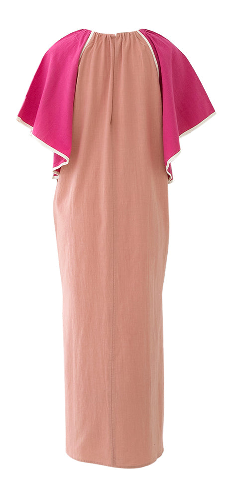 Robe longue en coton dans différentes nuances de rose Beth Zephyr Ma Poésie