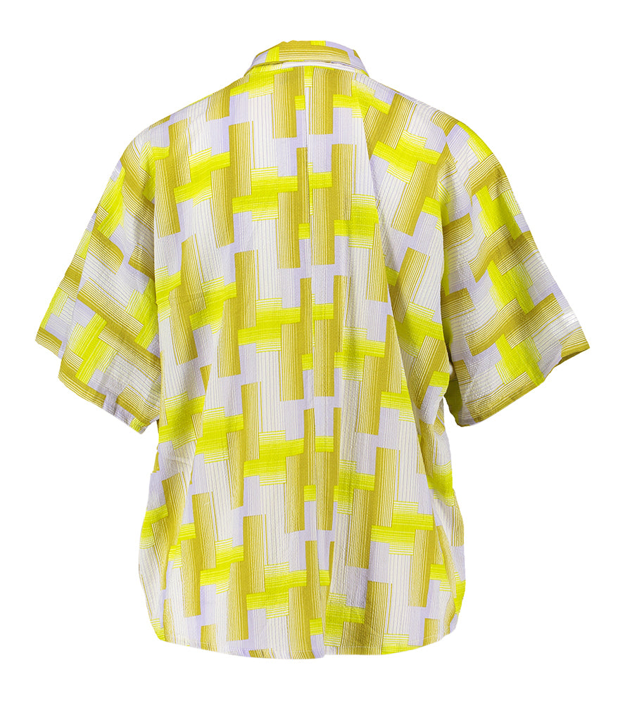 Geel en zilverkleurige blouse met korte mouwen Nora Echo Ma Poesie