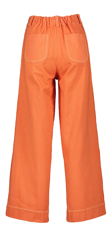 Koraalkleurige katoenen broek Victor Dune Ma Poesie