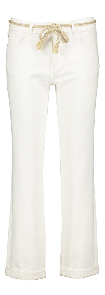 Witte broek loose fit met hoge taille color bobby denim Para Mi