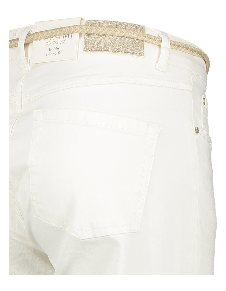 Witte broek loose fit met hoge taille color bobby denim Para Mi