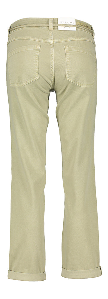 Kaki broek high waist loose fit Bobby Para Mi