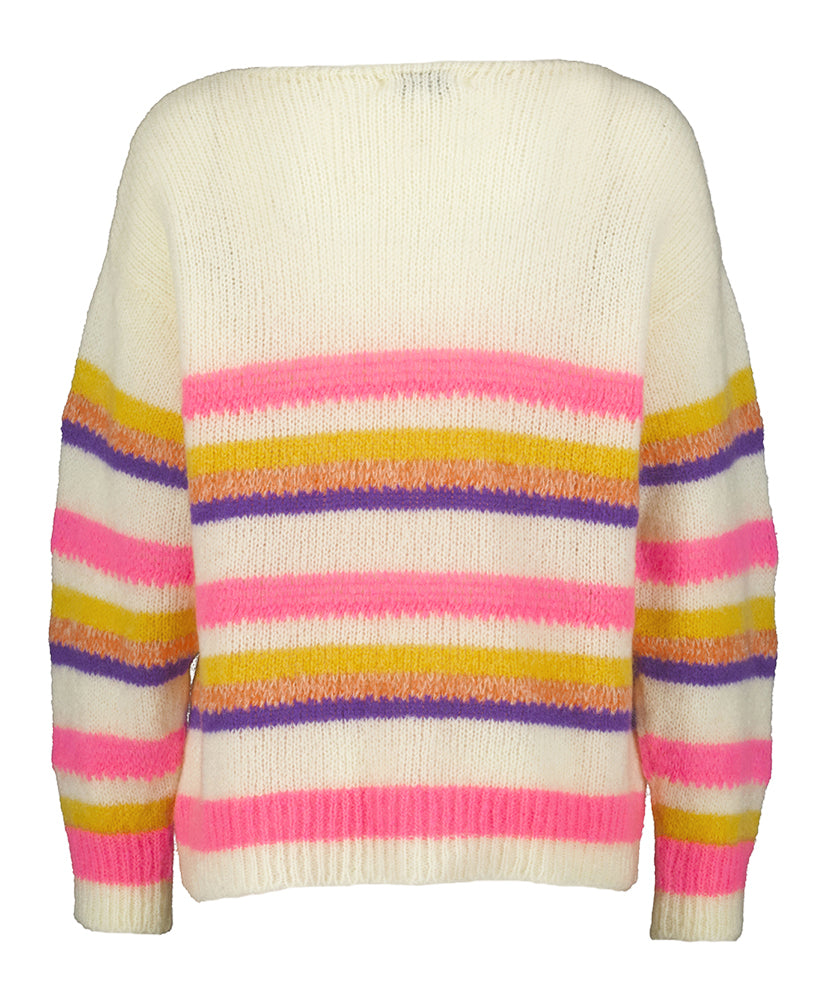 Pull rayé en laine beige Beryton Maison Anje