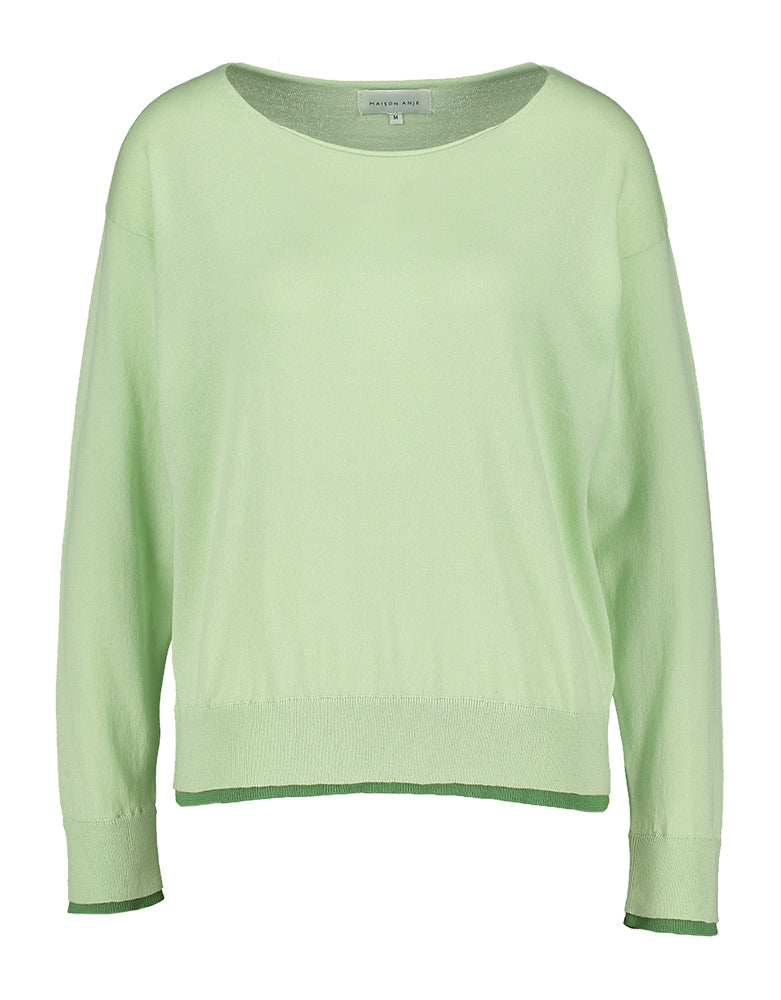 Pull ras du cou bleu turquoise Booker Maison Anje