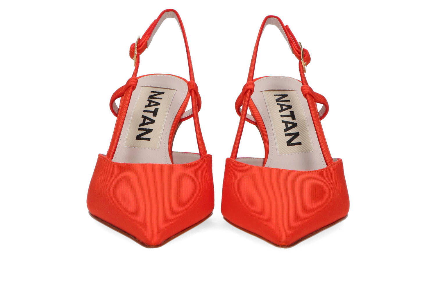 Escarpins rouges à bride arrière en tissu Natan
