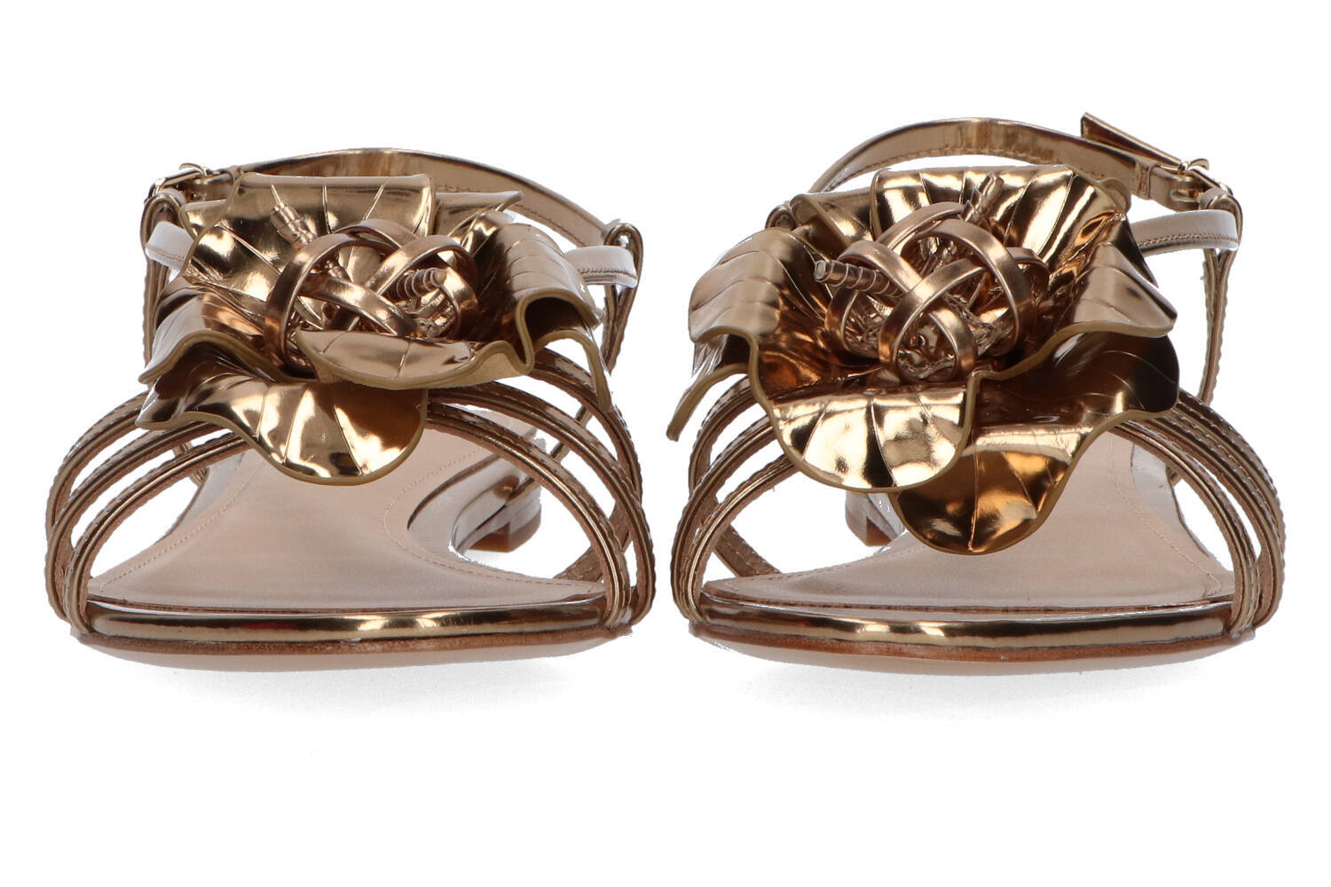 Sandales dorées à fleurs Lola Cruz