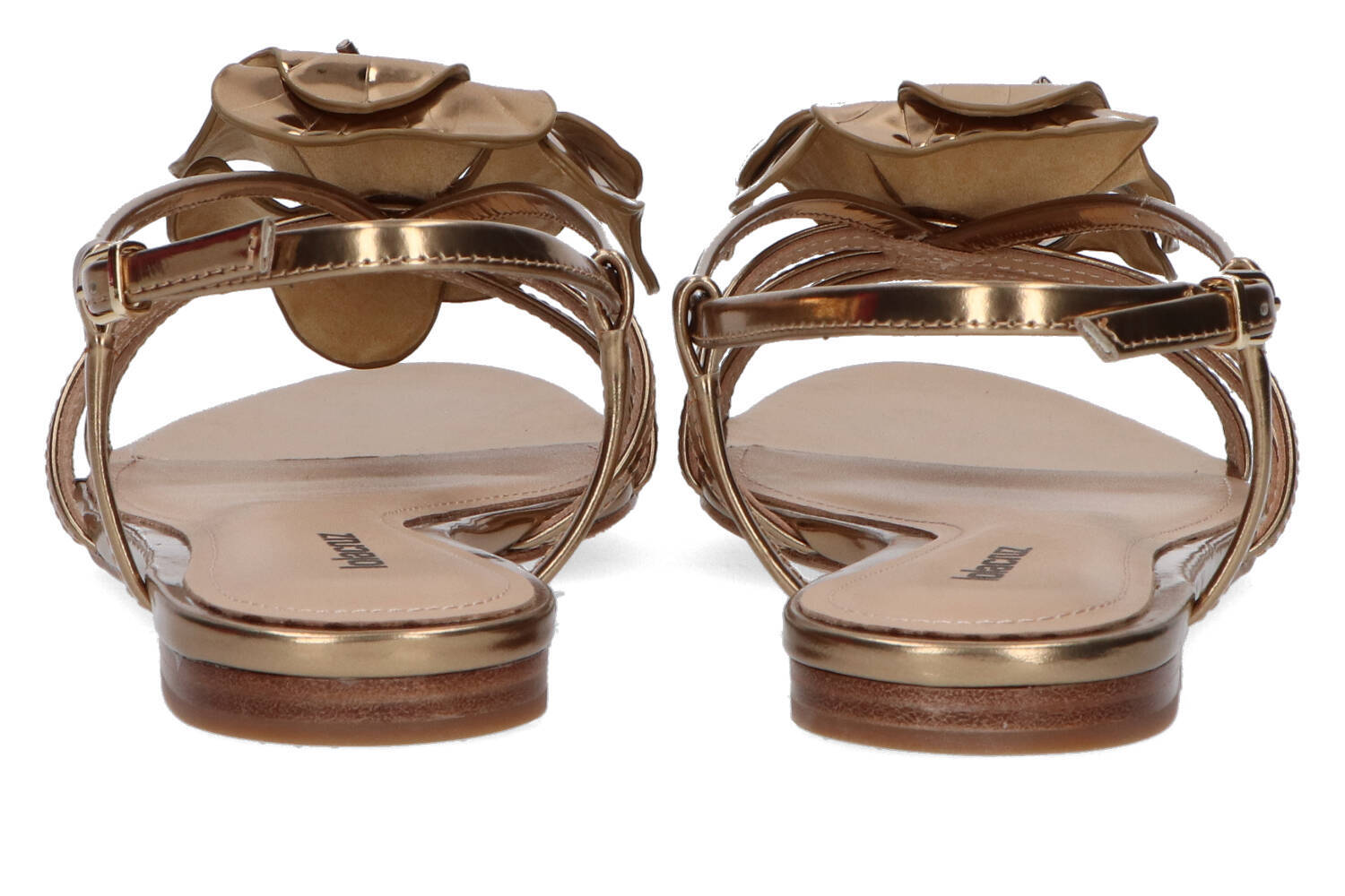 Sandales dorées à fleurs Lola Cruz