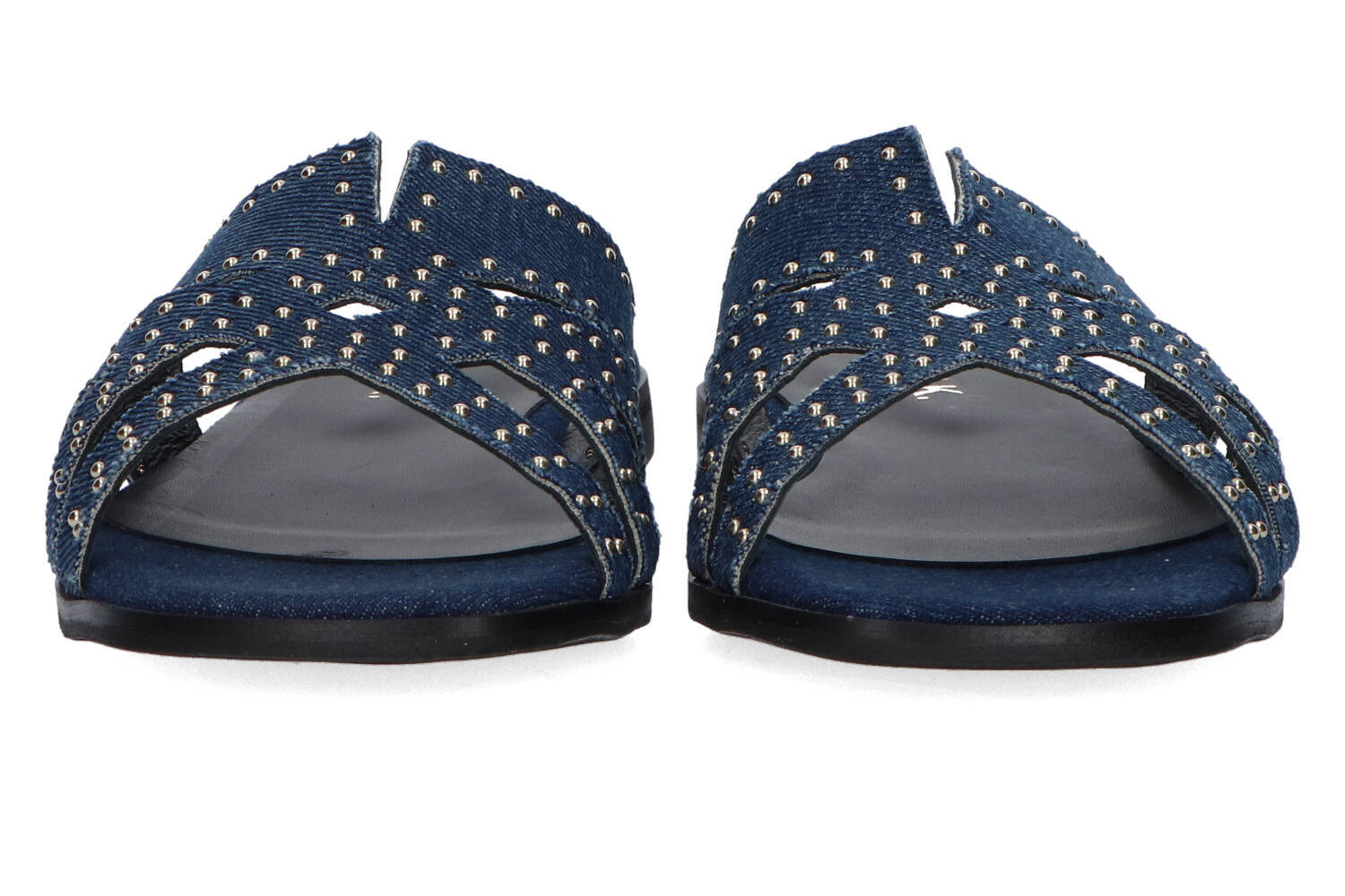 Sandales en denim bleu défilé de papillons