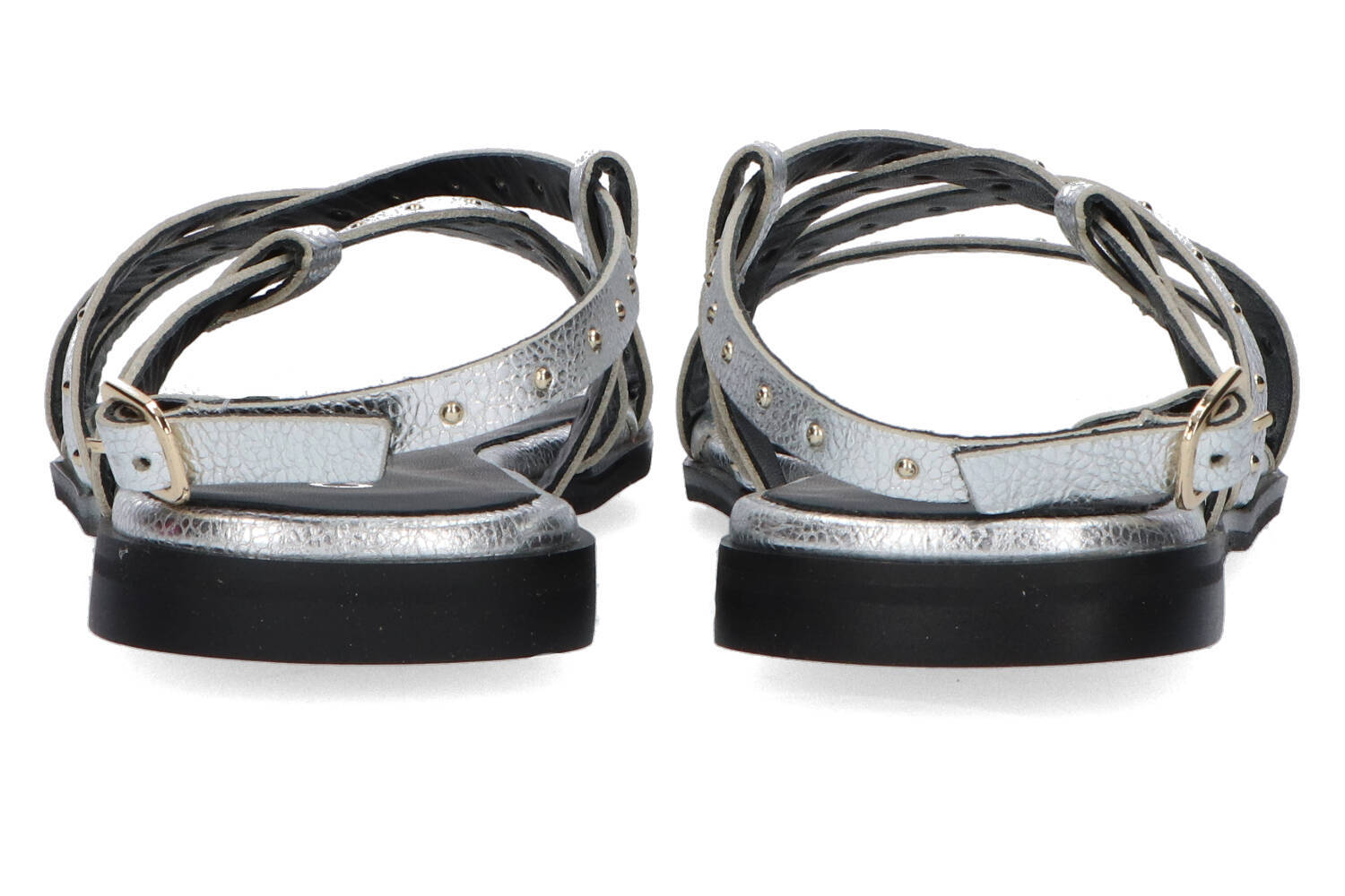 Sandales cloutées argentées Défilé de velours