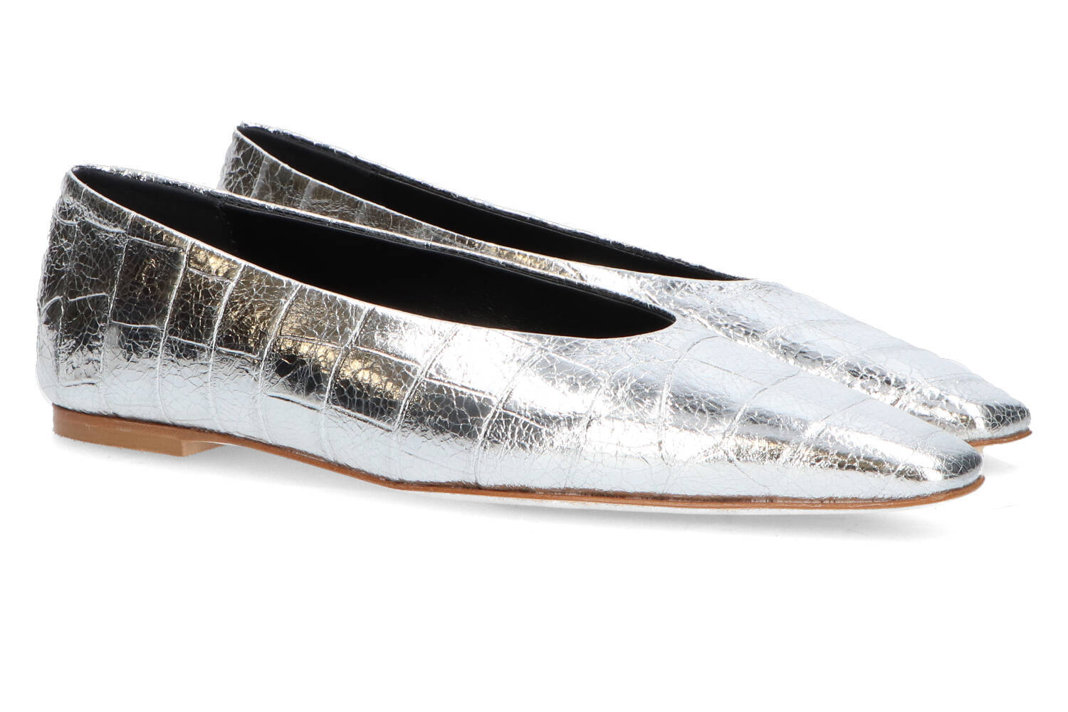 Zilverkleurige metallic ballerina's Bilbao Odare