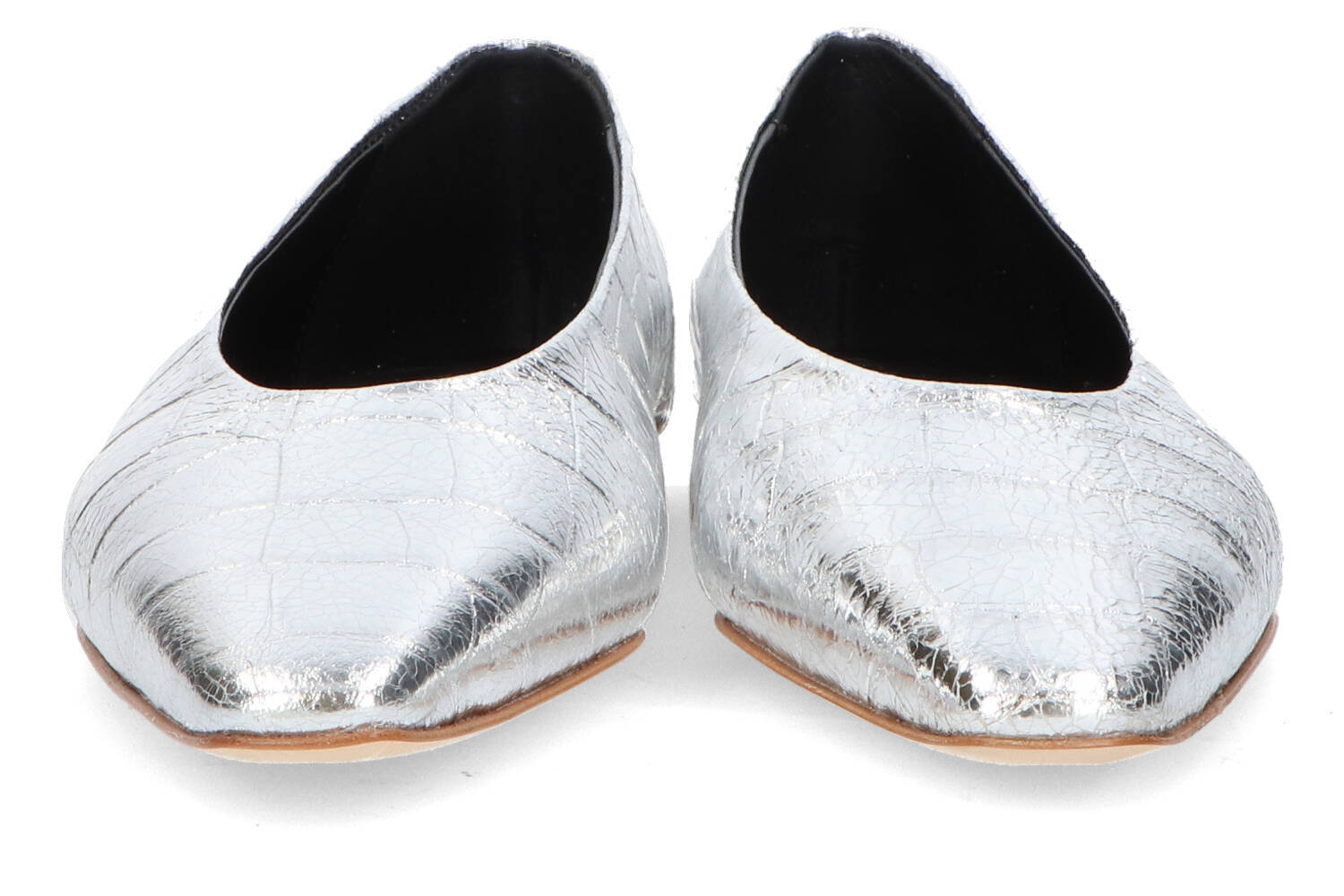 Zilverkleurige metallic ballerina's Bilbao Odare
