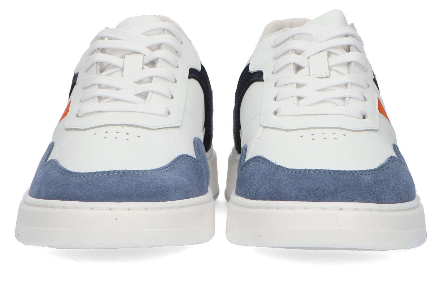 Baskets basses blanches avec détails bleus et orange Cycleur Deluxe