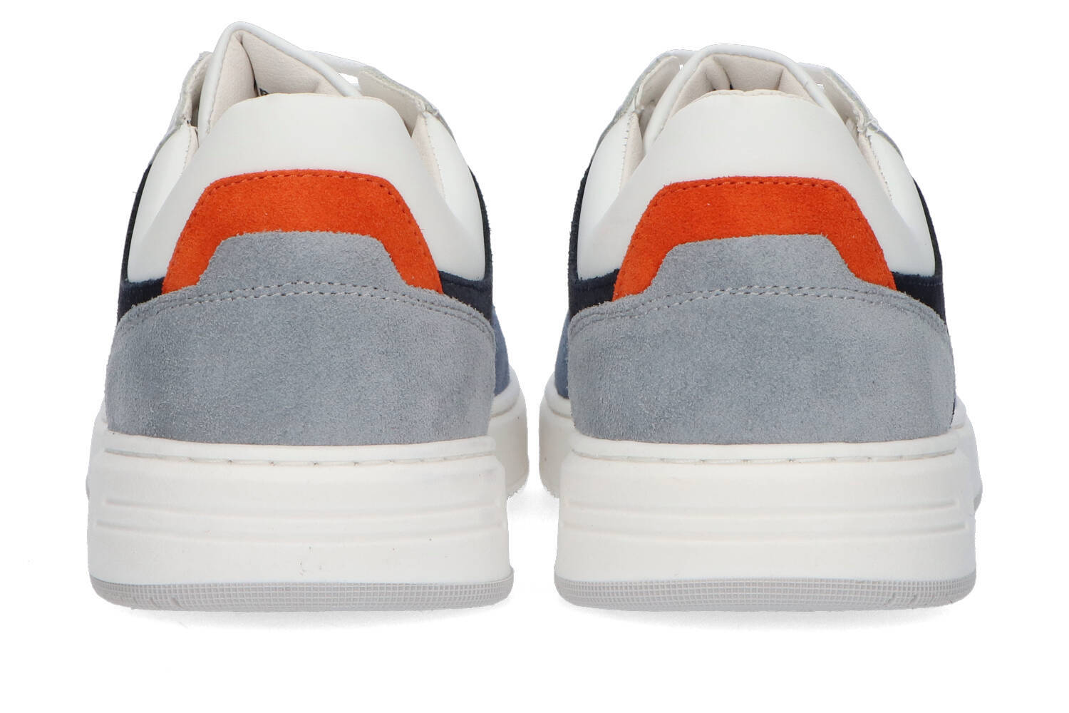 Baskets basses blanches avec détails bleus et orange Cycleur Deluxe