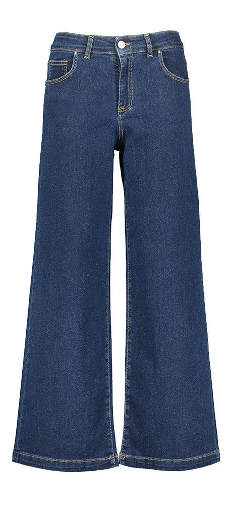 Donkerblauwe wide leg jeans Denise Noir'n'bleu