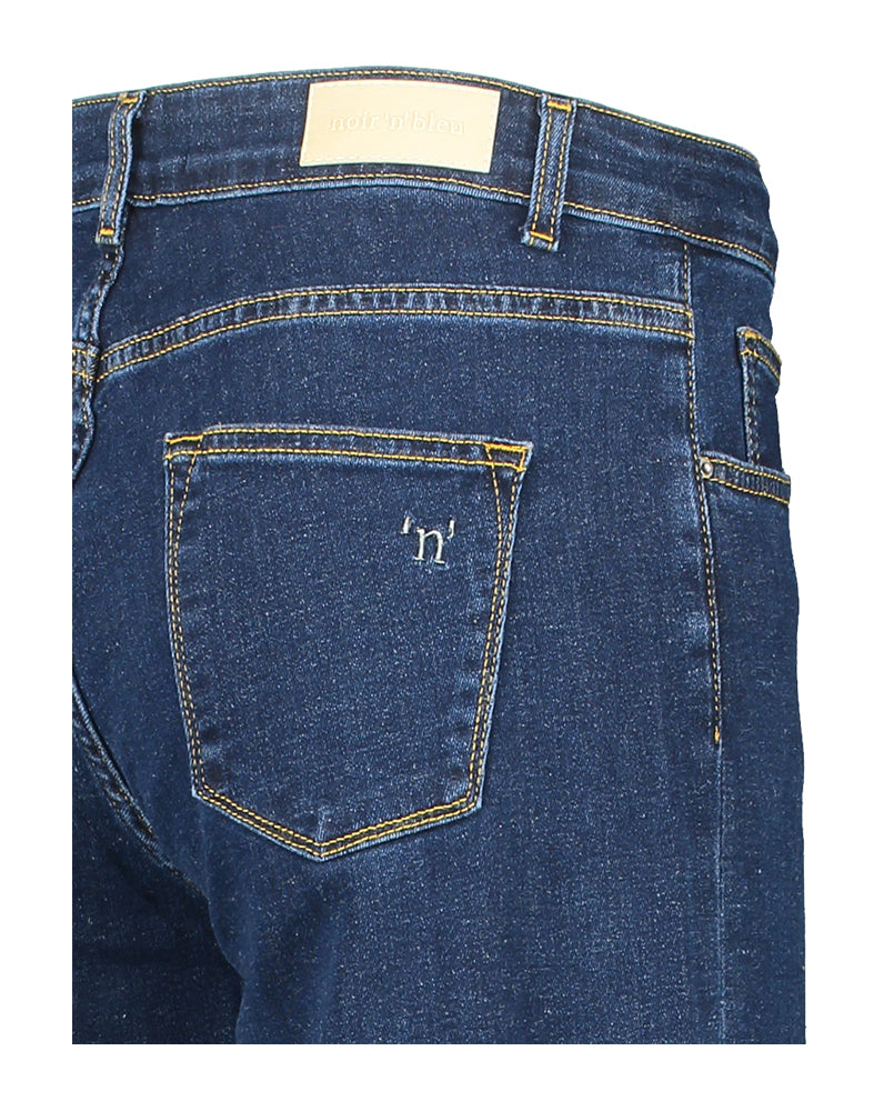 Donkerblauwe wide leg jeans Denise Noir'n'bleu