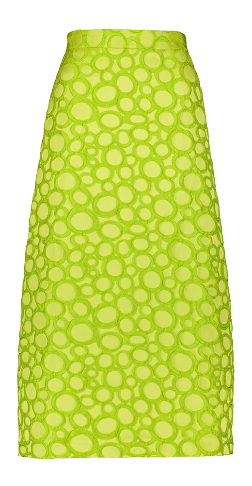 Groene feestelijke rok met structuur Alice JQ Circle Lunatica