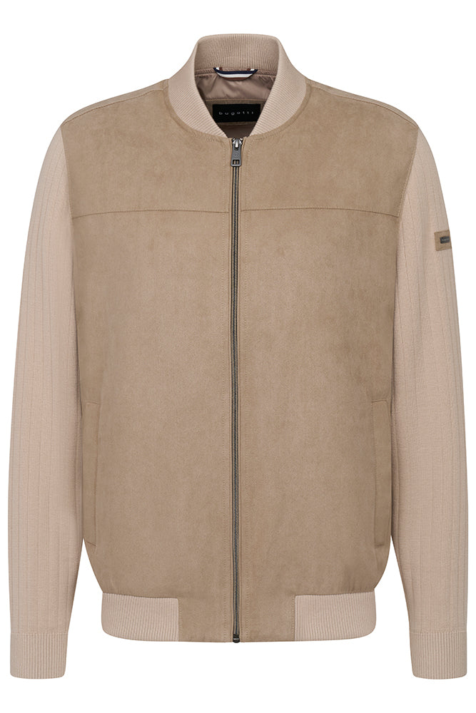 Beige cardigan in daim stof Bugatti