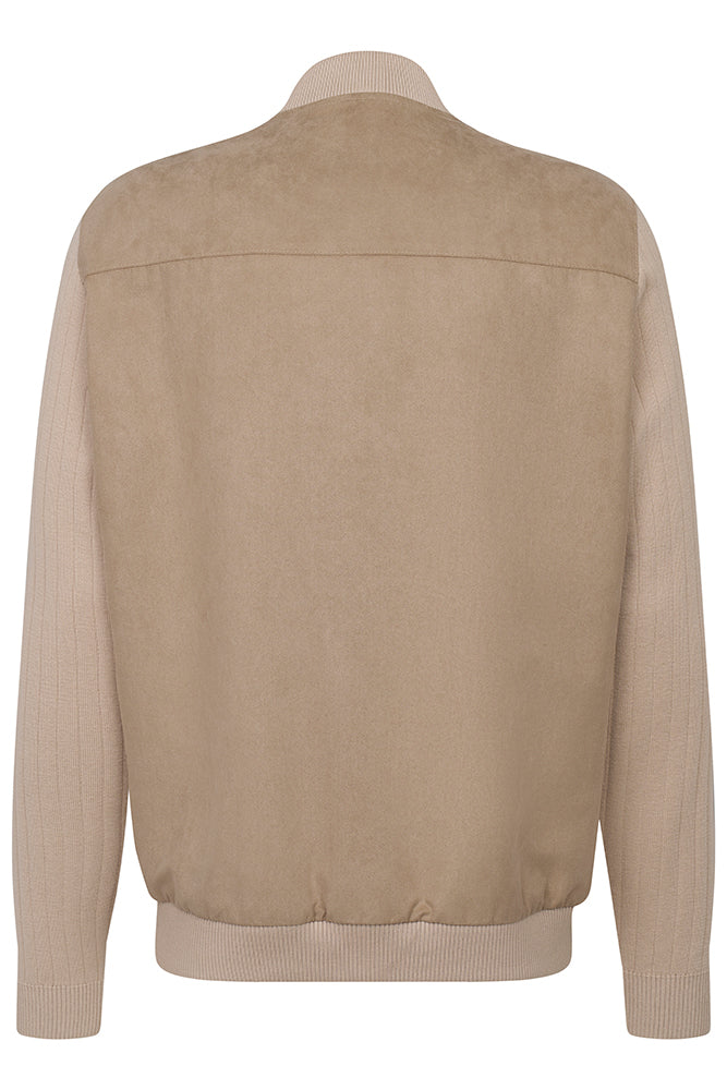Beige cardigan in daim stof Bugatti