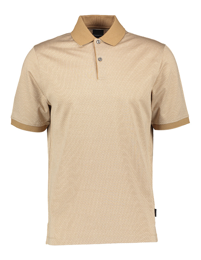 Taupe polo met korte mouwen Bugatti
