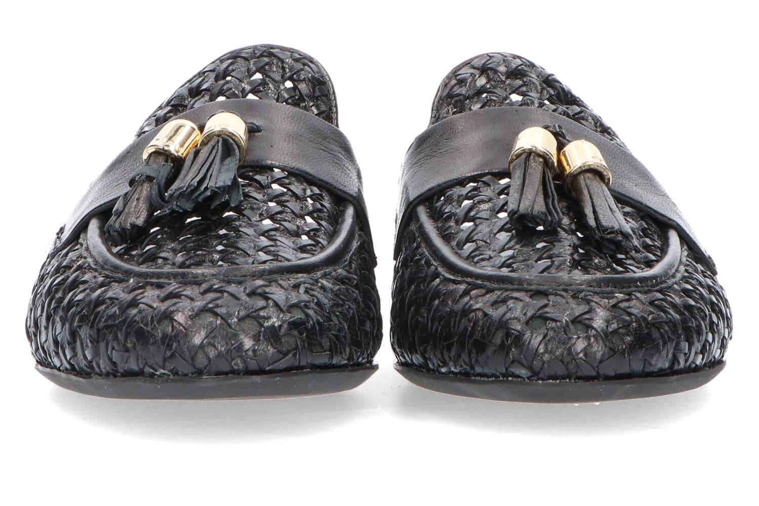 Pantoufles noires tissées Frau