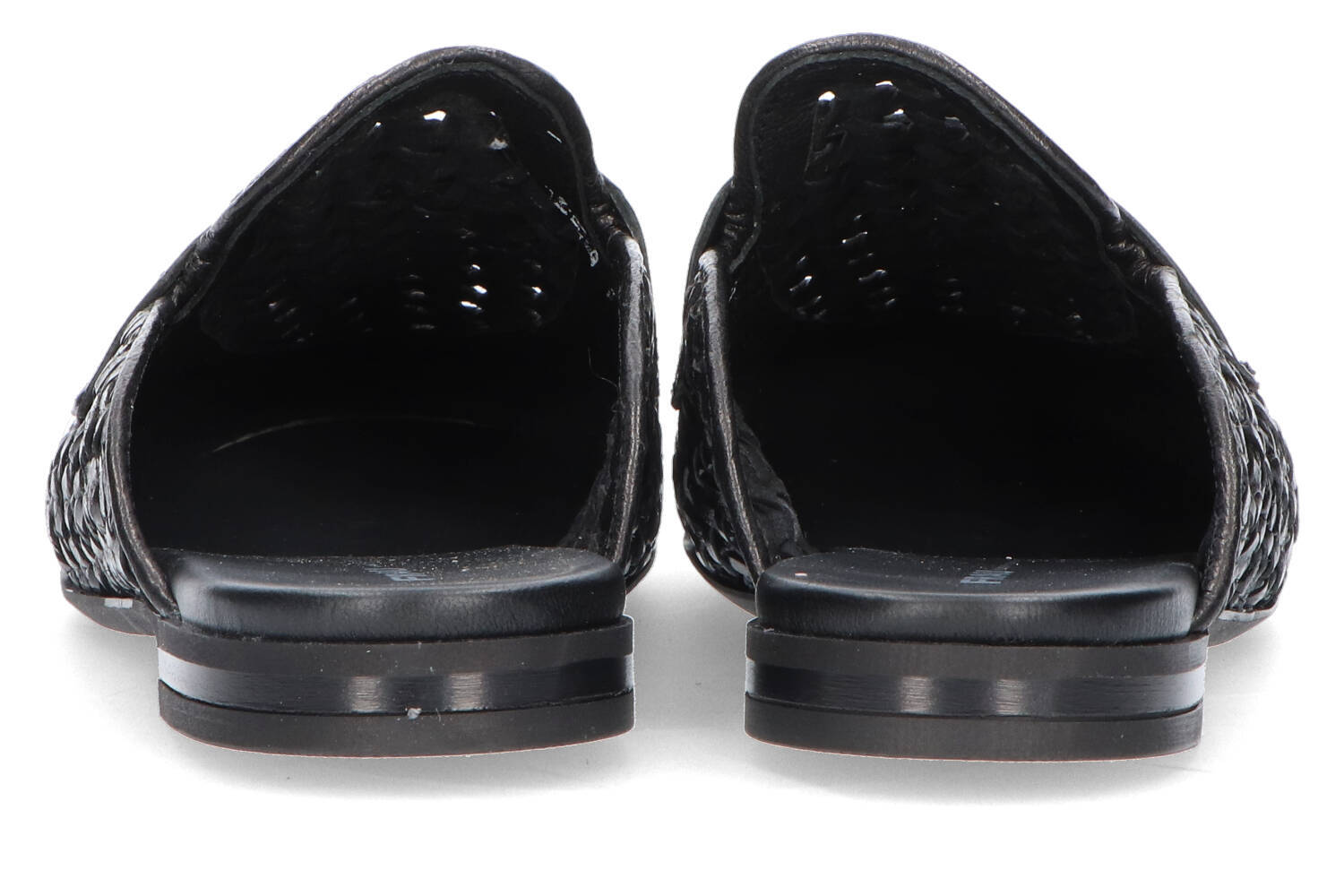 Pantoufles noires tissées Frau