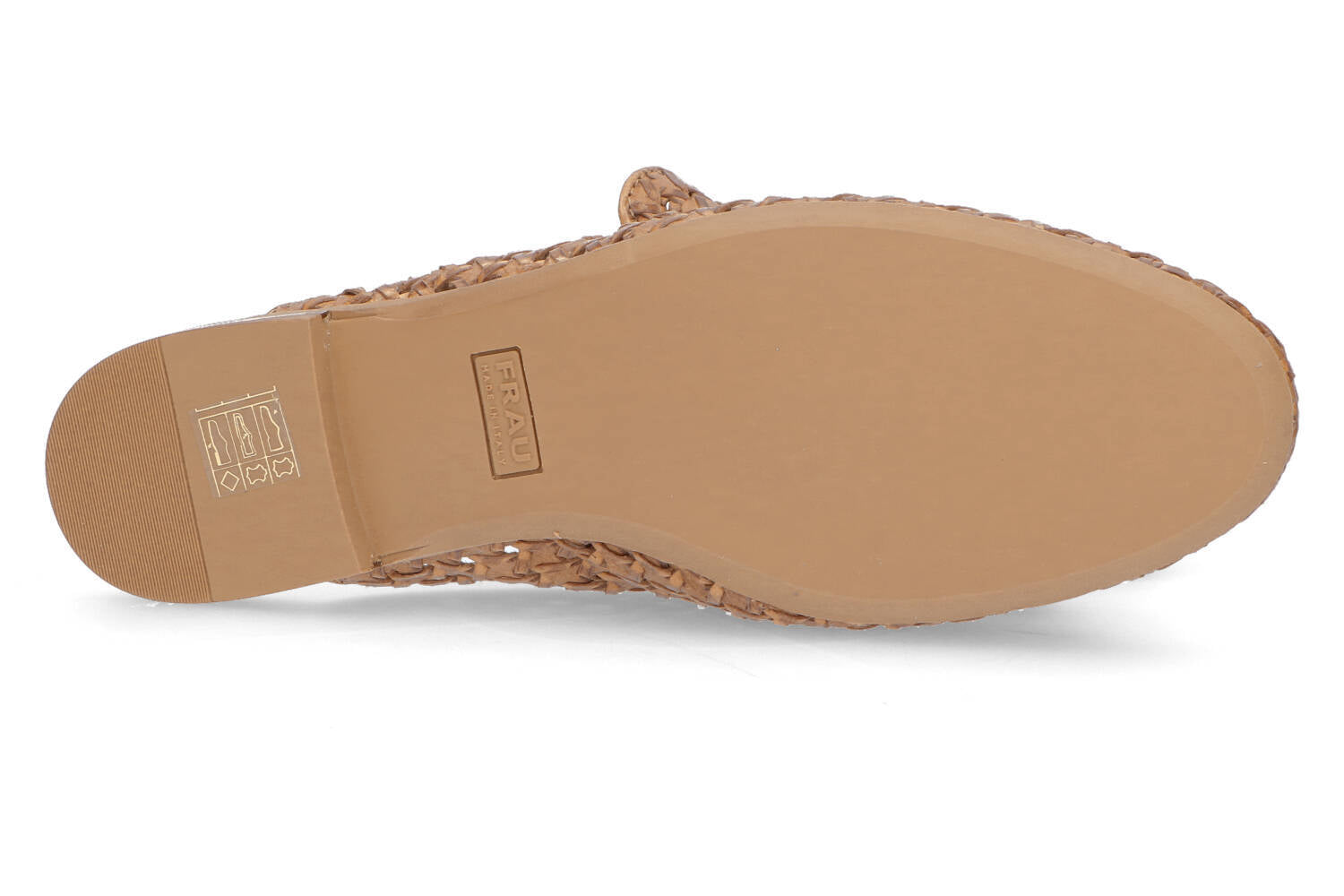 Pantoufles tissées couleur cognac Frau