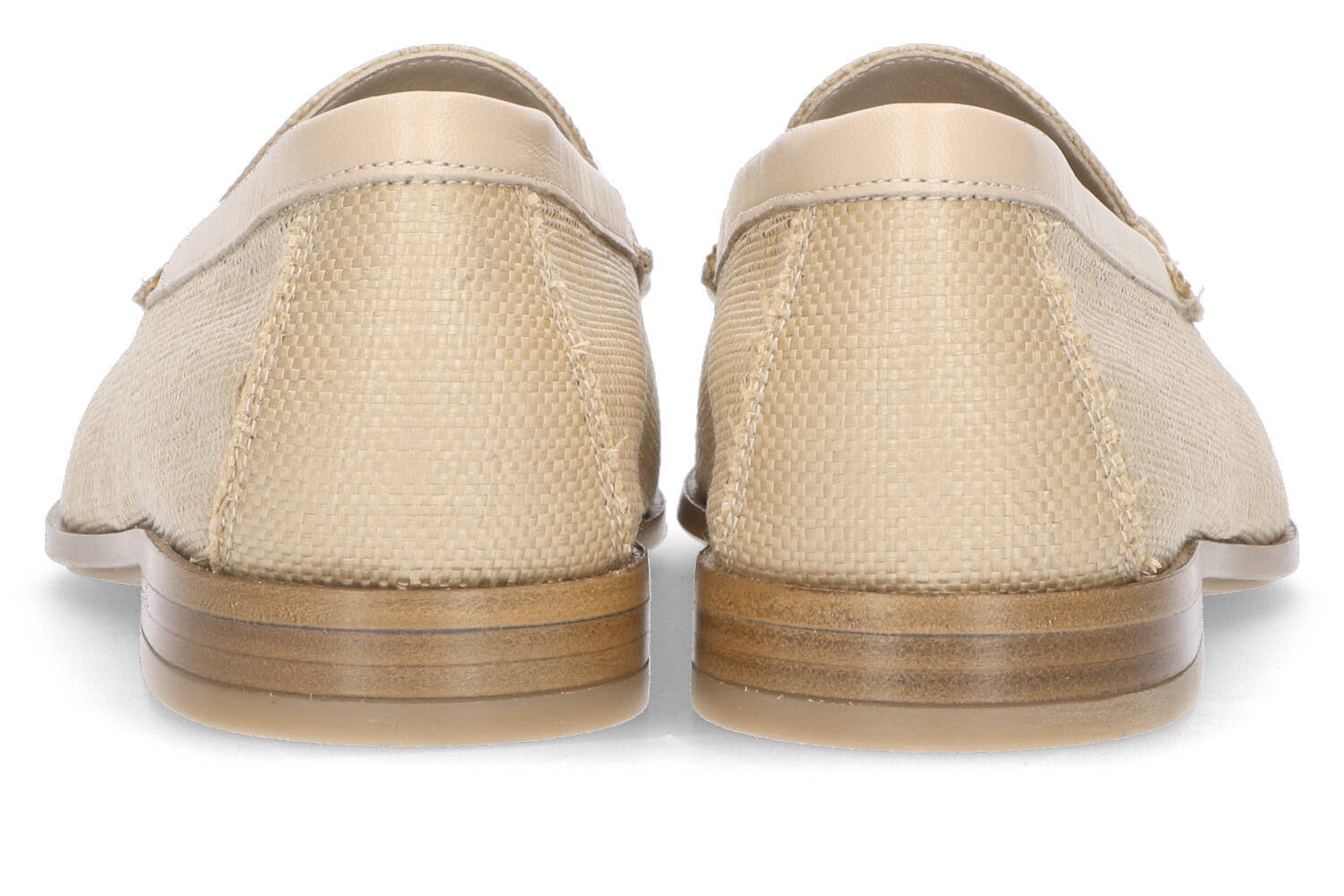 Mocassins beiges en raphia Frau