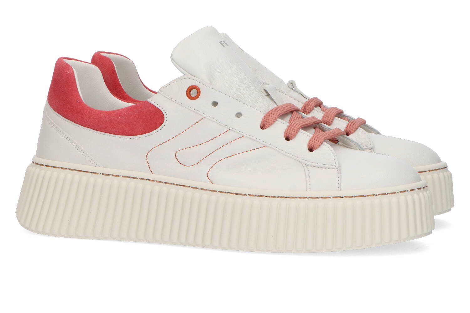 Baskets basses blanches avec détails roses Frau