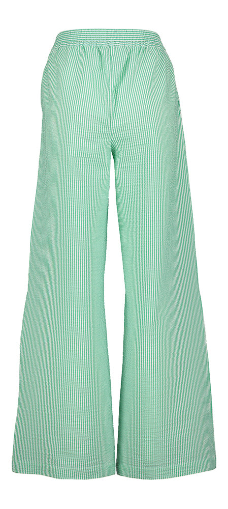 Groene gestreepte wijde broek met elastiek Randy By-Bar