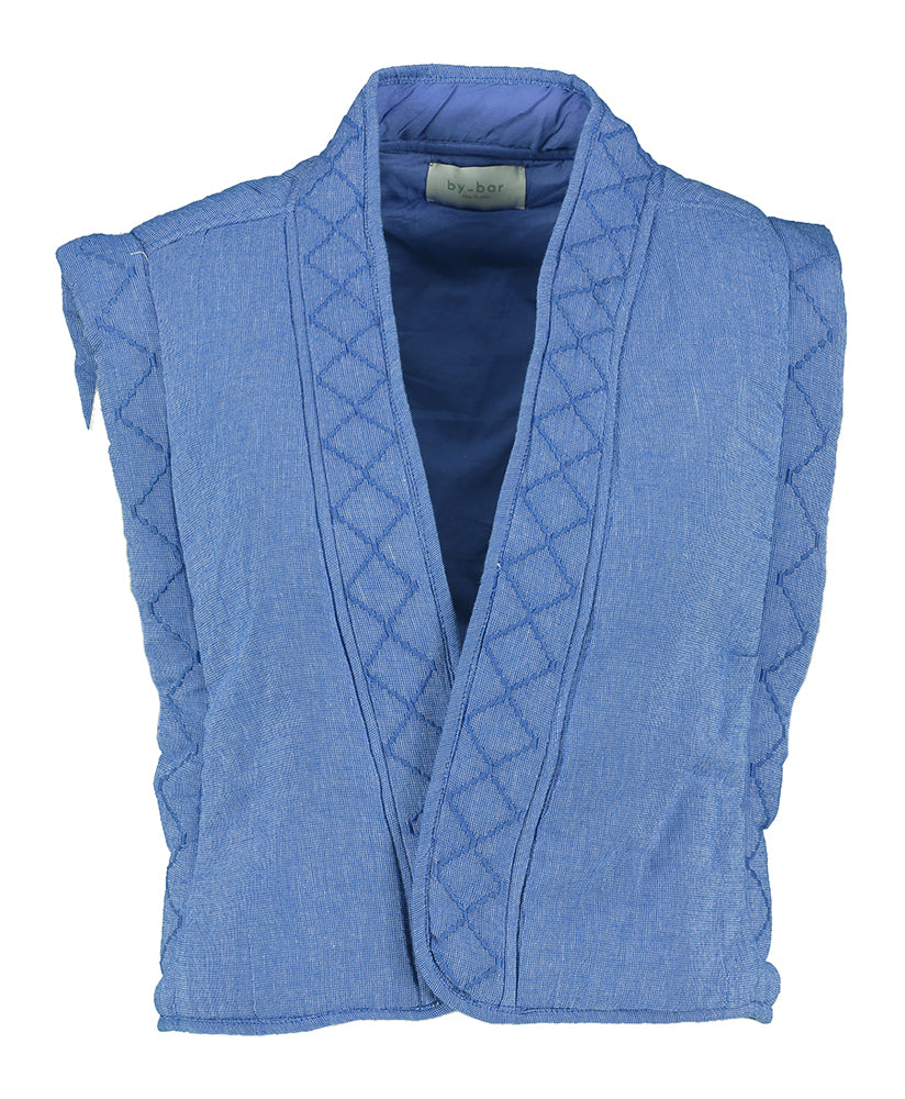 Gilet en coton bleu avec broderie Isla By-Bar