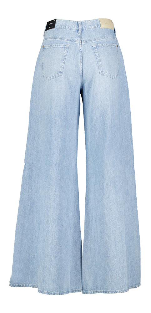 Jeansblauwe Willow wide broek For All Mankind