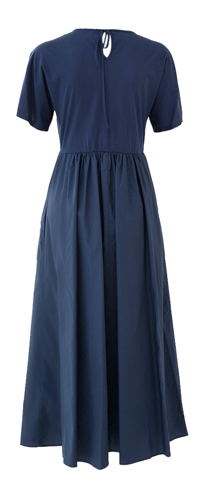 Robe bleue à jupe en coton et poches Bronzo Max Mara