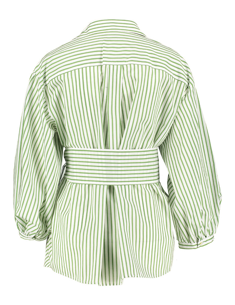 Wit met groen gestreept bloes met lange mouwen Ceci Max Mara