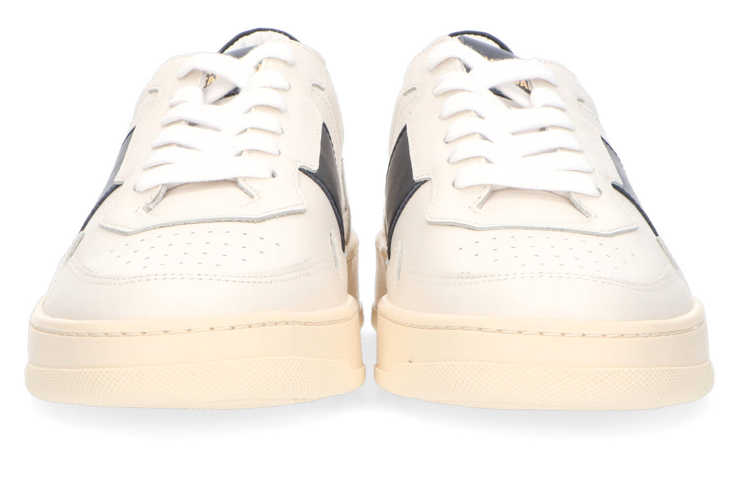 Greige lage sneakers met zwarte details National Standard