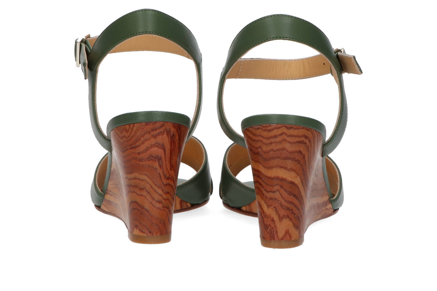 Sandales vert foncé à talon compensé Cara Atelier Content