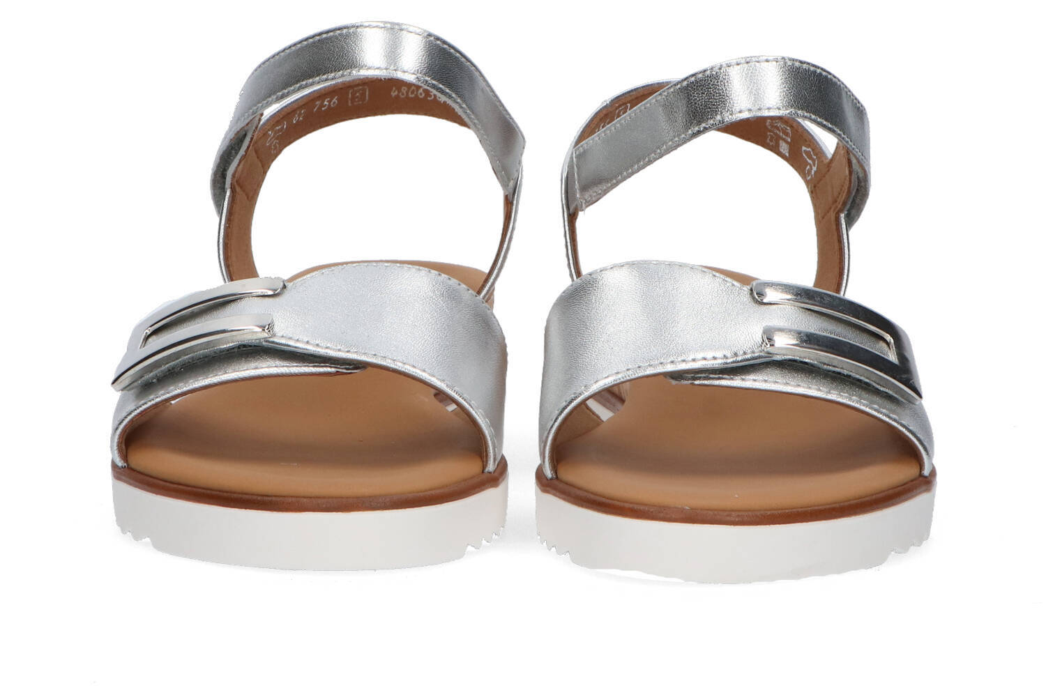 Sandales argentées à talon compensé Gabor