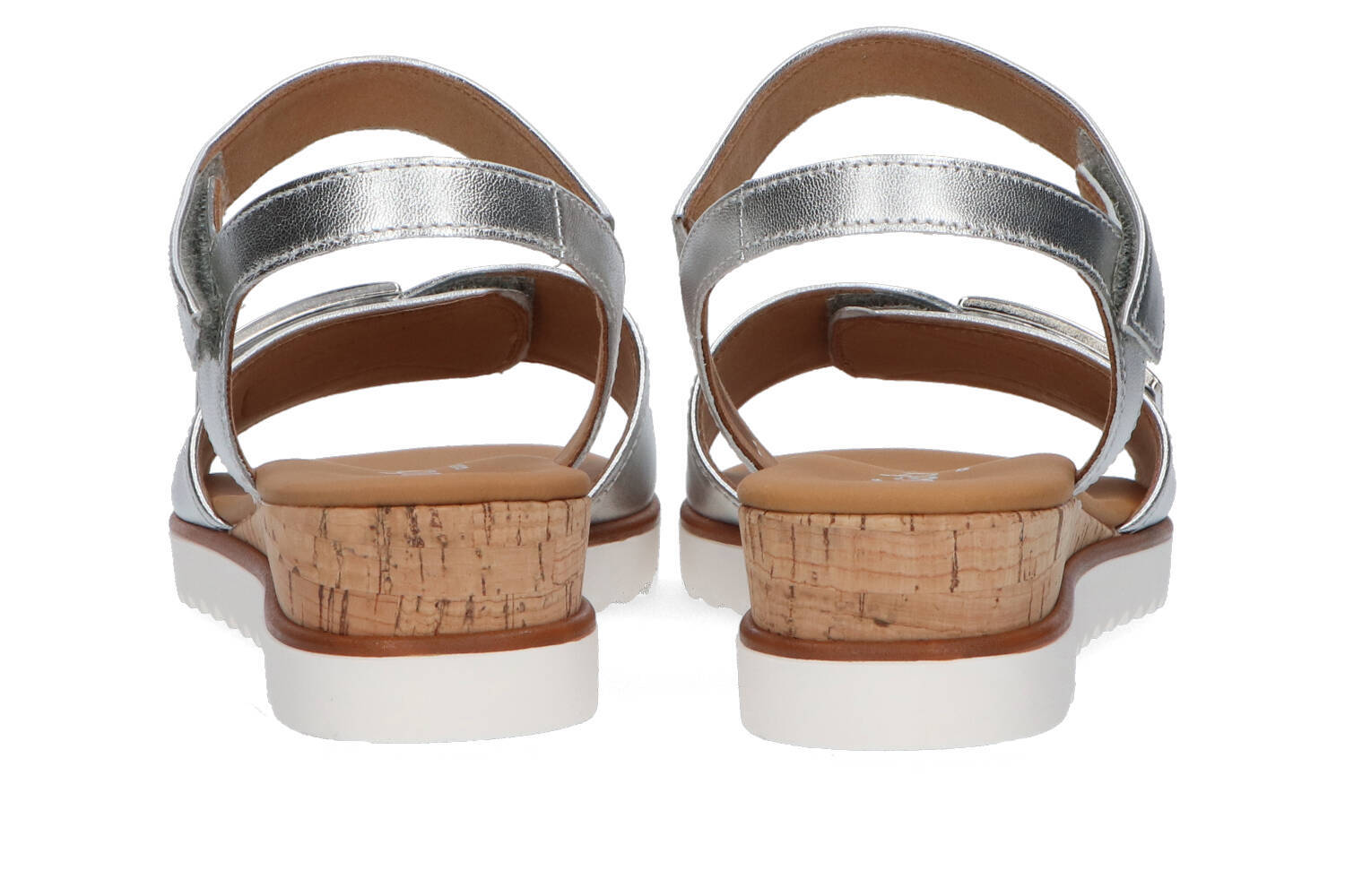 Sandales argentées à talon compensé Gabor