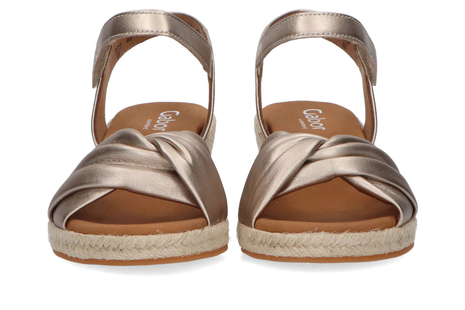 Sandales dorées à talon compensé Gabor