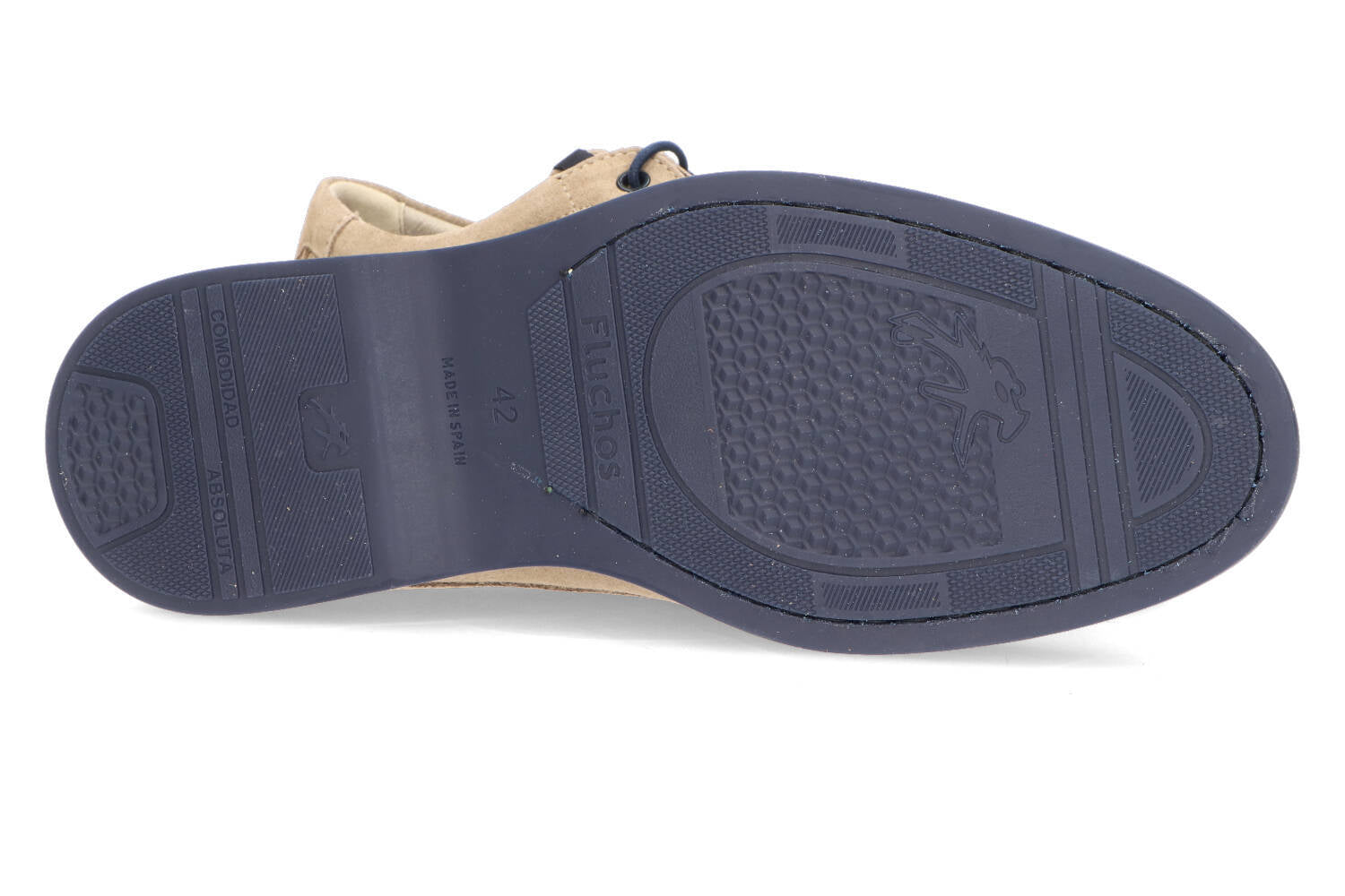 Bruine lage veterschoenen in suède Fluchos