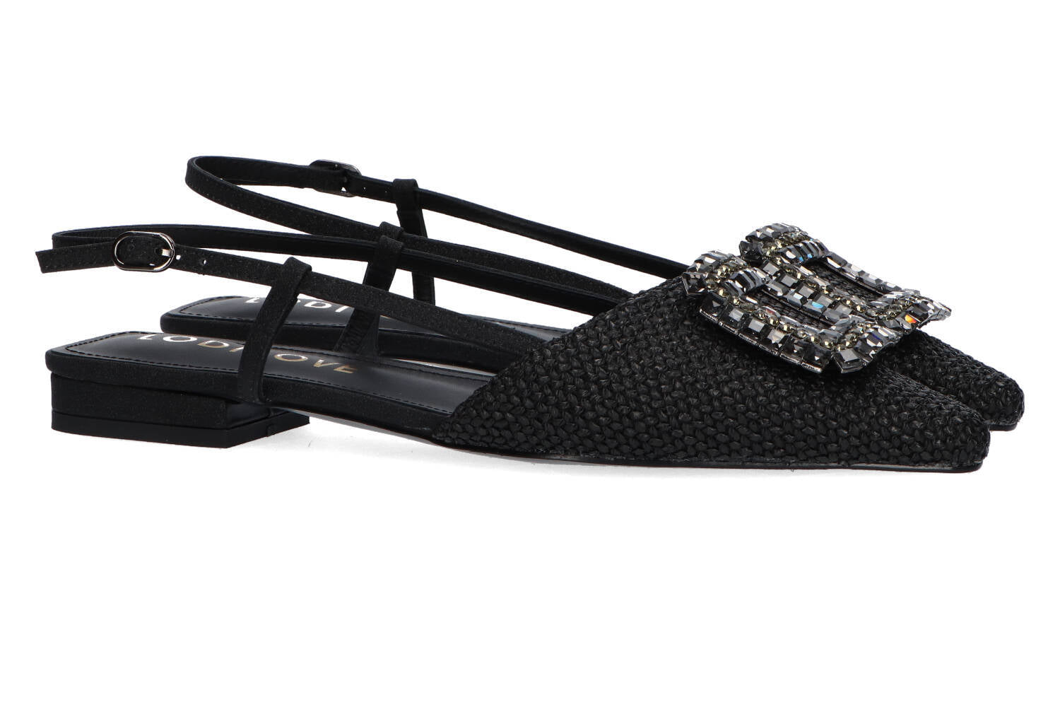 Mocassins noirs en raphia Lodi