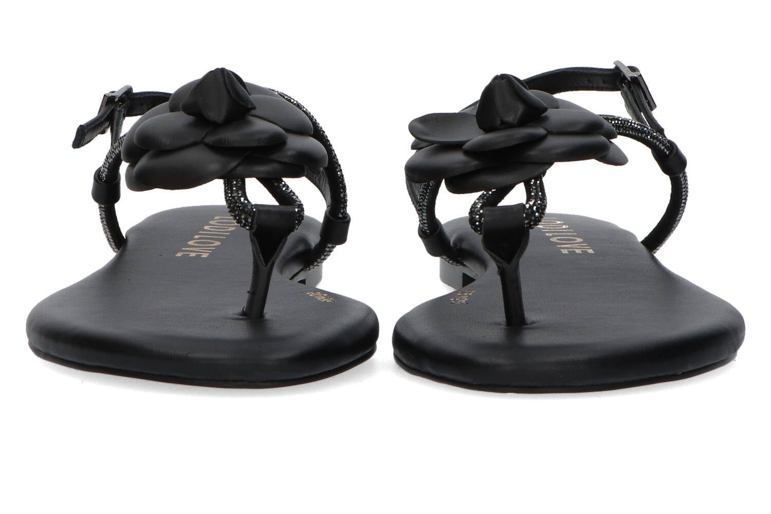 Zwarte sandalen met strass Lodi