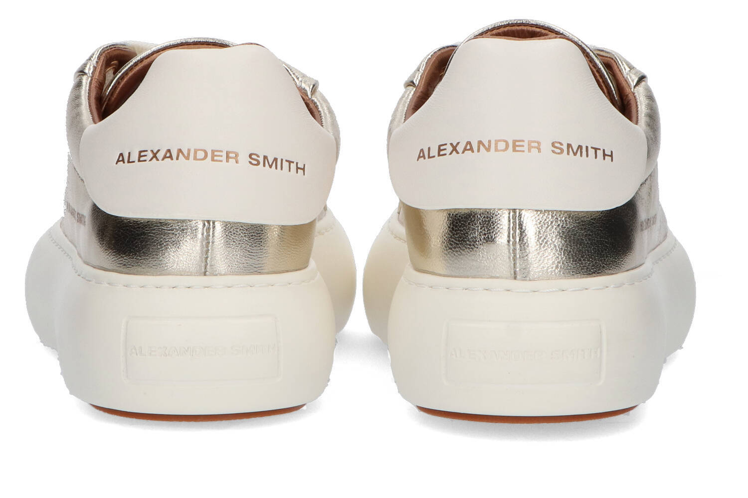 Gold white lage sneakers Alexander Smith