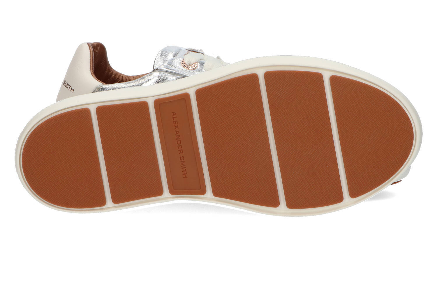 Baskets basses argentées et blanches Alexander Smith