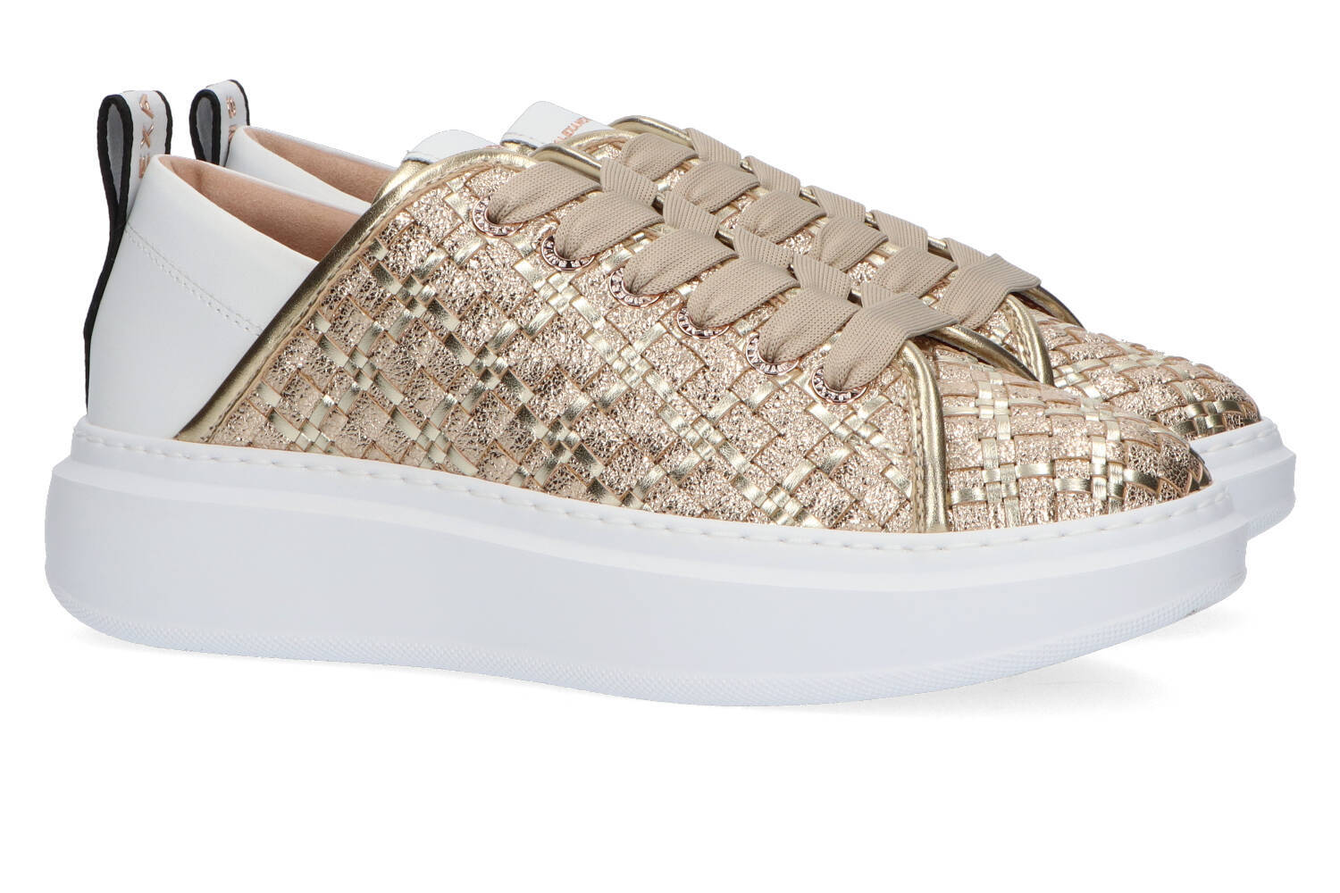 Baskets basses tissées dorées Alexander Smith