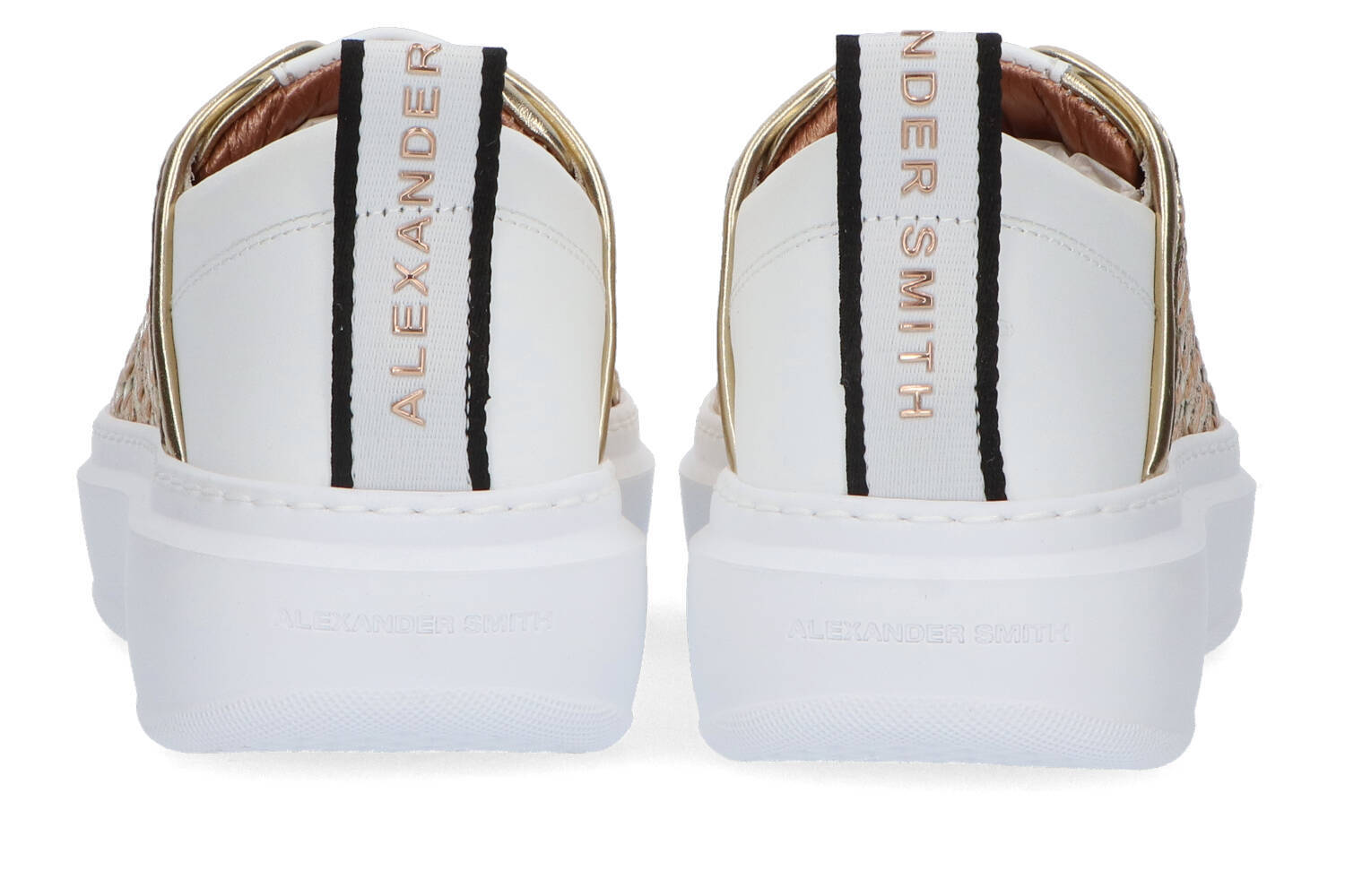 Baskets basses tissées dorées Alexander Smith