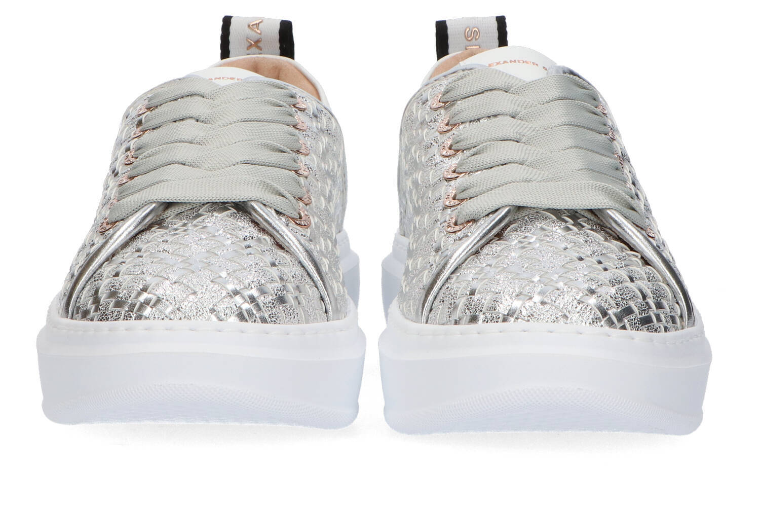 Baskets basses argentées tissées Alexander Smith