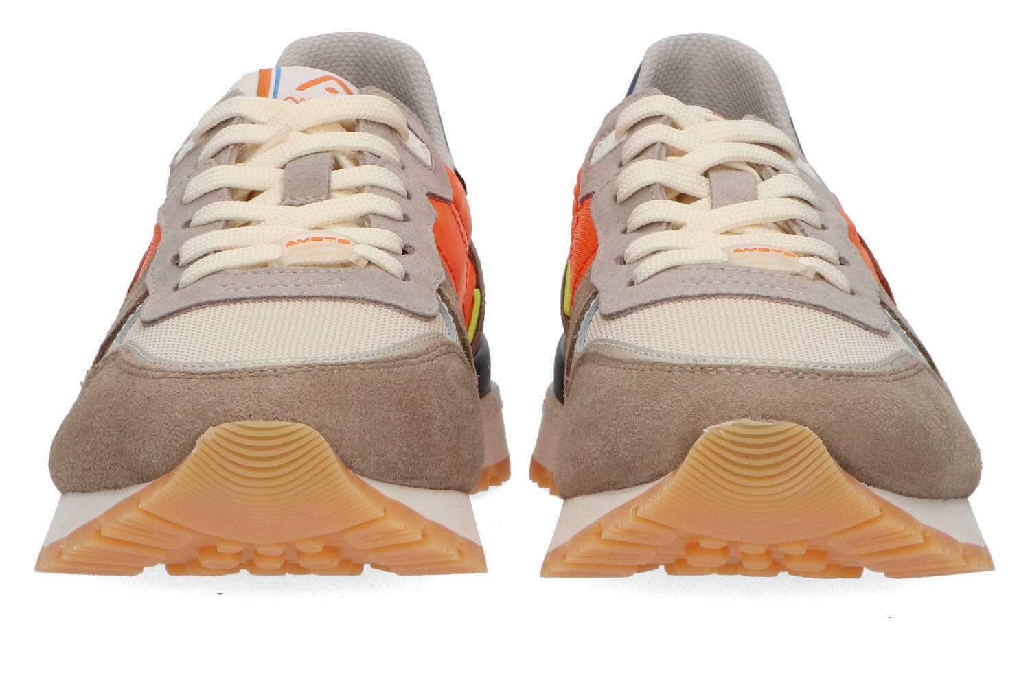 Beige/oranje lage sneakers Ambitious
