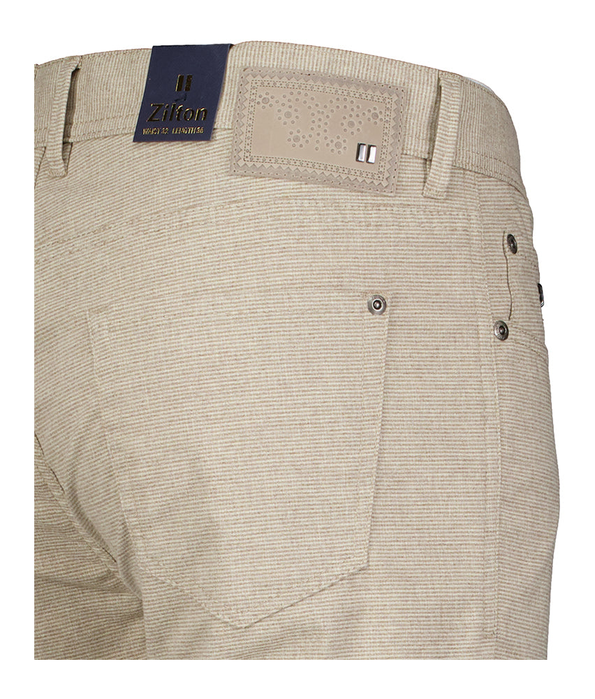 Pantalon beige à fines rayures, coupe classique, Rodger Zilton