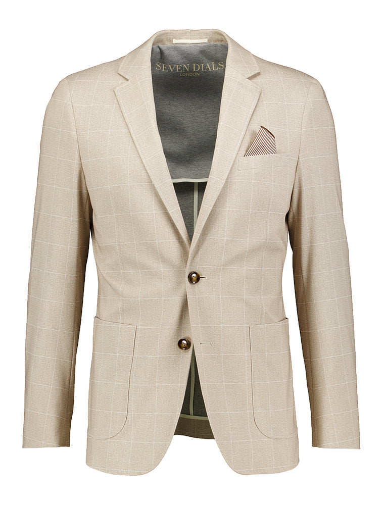 Blazer beige à carreaux Seven Dials