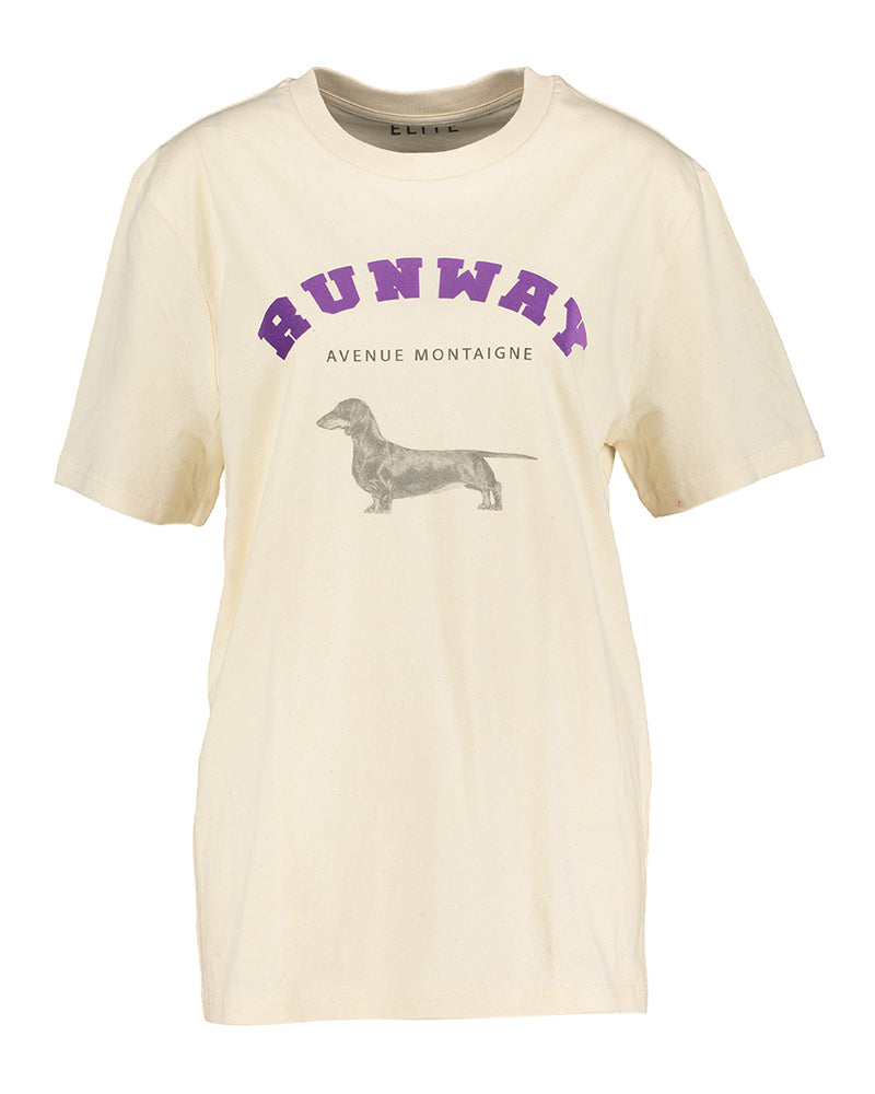 T-shirt beige avec imprimé Run Elite